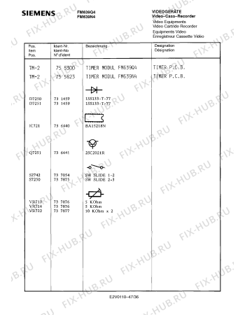 Схема №1 FM639Q4 с изображением Пульт дистанционного управления для видеоэлектроники Siemens 00756464