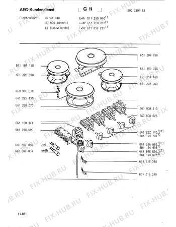 Взрыв-схема плиты (духовки) Rondo (N Rn) ET 600 W RONDO - Схема узла Section5