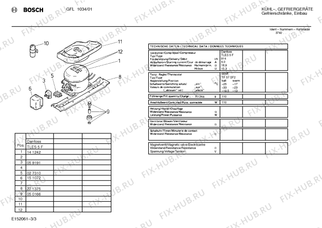 Взрыв-схема холодильника Bosch GFL1034 - Схема узла 03