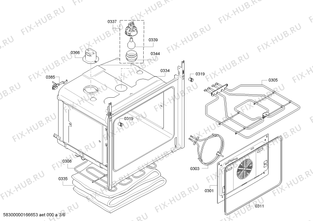 Взрыв-схема плиты (духовки) Bosch HEA33B250 - Схема узла 03