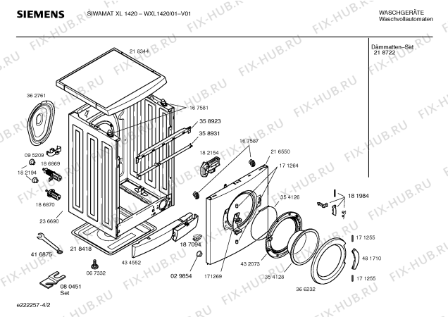 Схема №1 WXL1420 SIWAMAT XL 1420 с изображением Инструкция по установке и эксплуатации для стиралки Siemens 00587820