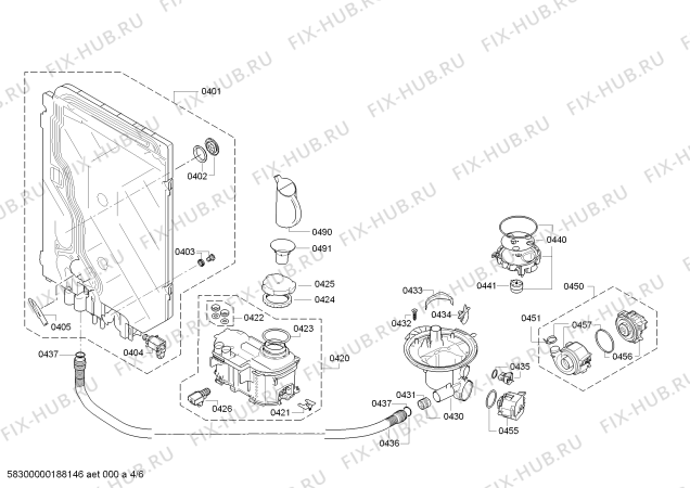 Схема №1 SMI63M15TC с изображением Передняя панель для электропосудомоечной машины Bosch 00792068