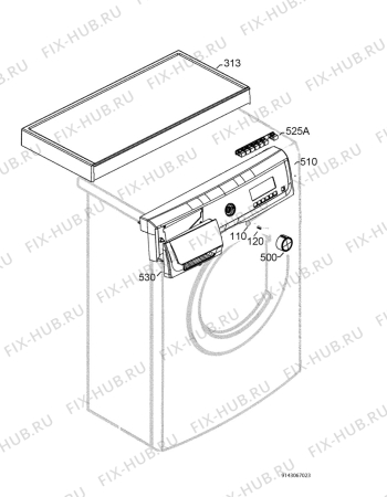 Взрыв-схема стиральной машины Electrolux EWS103417A - Схема узла Command panel 037