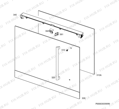 Взрыв-схема плиты (духовки) Zanussi ZOA35525WK - Схема узла Door