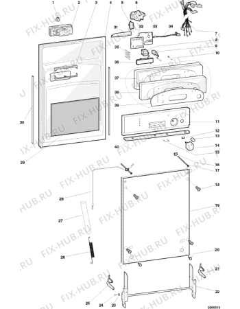 Взрыв-схема посудомоечной машины Ariston LV46AIX (F026809) - Схема узла