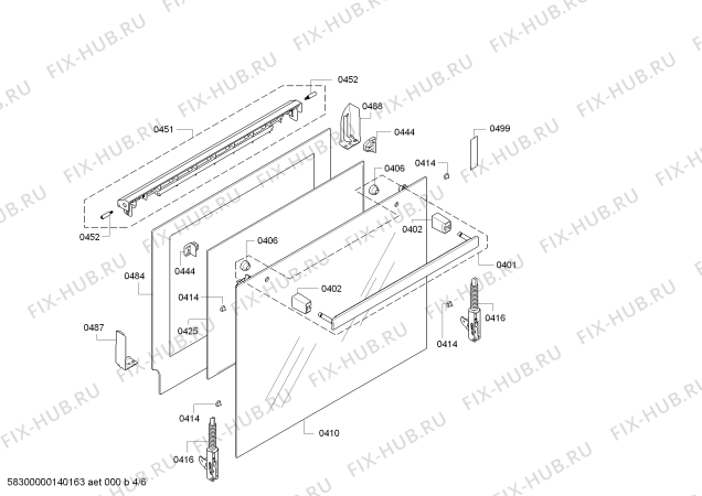 Взрыв-схема плиты (духовки) Bosch HEA341420S - Схема узла 04