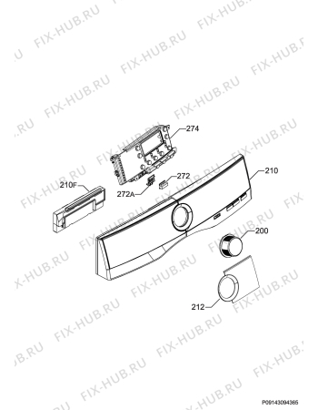 Схема №1 ASW814-2 с изображением Кнопка, ручка переключения для стиралки Aeg 140065763041