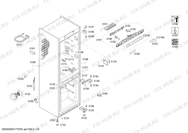 Схема №1 KGN36SW30D с изображением Вентилятор для холодильной камеры Bosch 00795952