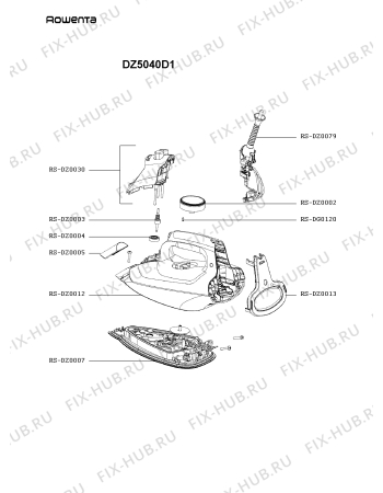 Схема №1 DZ5080Q1 с изображением Помпа (насос) для электропарогенератора Rowenta RS-DZ0030