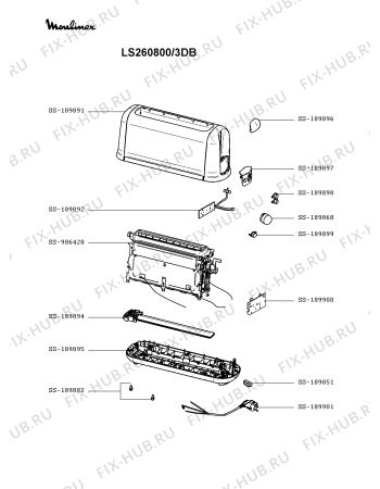 Схема №1 LS260800/3DA с изображением Переключатель для тостера (фритюрницы) Moulinex SS-189899