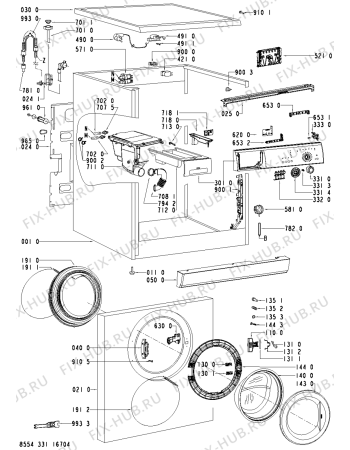 Схема №1 WA 5341 с изображением Обшивка для стиралки Whirlpool 481245310518