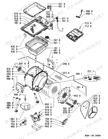 Взрыв-схема стиральной машины LADEN EV 1197 - Схема узла