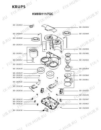 Схема №1 KM850110/7QA с изображением Трубка для электрокофеварки Krups SS-202024