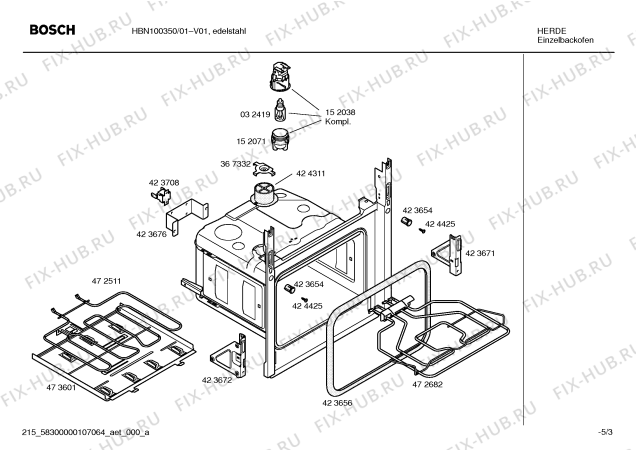 Взрыв-схема плиты (духовки) Bosch HBN100350E - Схема узла 03