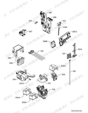 Взрыв-схема стиральной машины Electrolux EW9F1168MA - Схема узла Electrical equipment 268