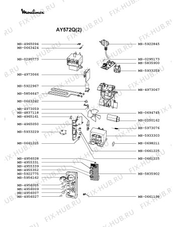 Взрыв-схема микроволновой печи Moulinex AY572Q(2) - Схема узла YP002062.6P2