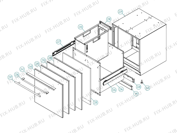 Взрыв-схема посудомоечной машины Gorenje D1996 US   -SS Bi #107199601 (900001855, DW95FI) - Схема узла 05