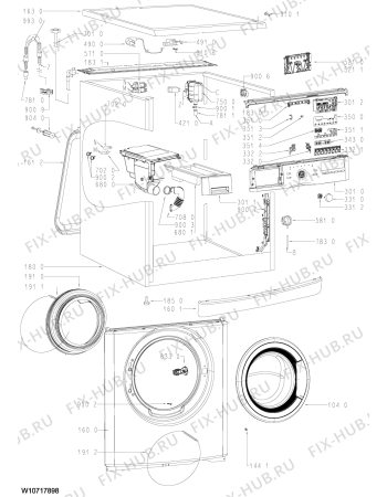 Схема №1 AWO/D 9324 с изображением Декоративная панель для стиралки Whirlpool 481010677449
