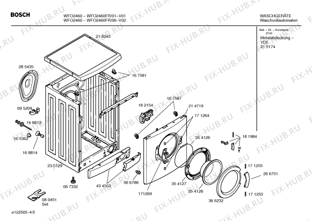 Взрыв-схема стиральной машины Bosch WFO2460FR Bosch Maxx WFO2460  electronique - Схема узла 02