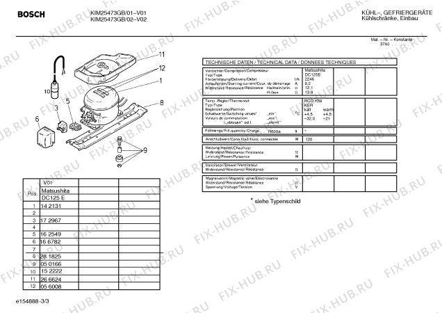 Взрыв-схема холодильника Bosch KIM25473GB - Схема узла 03