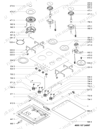 Схема №1 GOA 6425/S с изображением Всякое для духового шкафа Whirlpool 481010724440