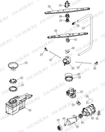 Взрыв-схема посудомоечной машины Asko D5436FSW (498470, DW16.1) - Схема узла 03
