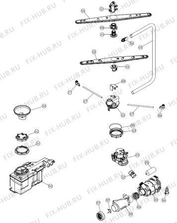 Взрыв-схема посудомоечной машины Asko D5436W (498468, DW16.1) - Схема узла 03