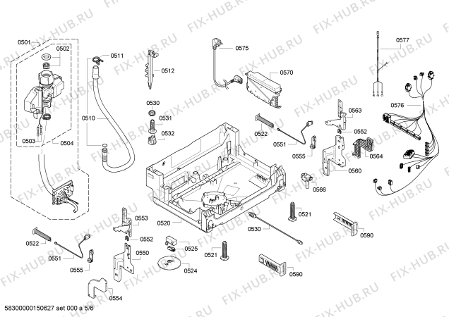 Схема №1 DF461162F с изображением Передняя панель для посудомойки Bosch 00700769