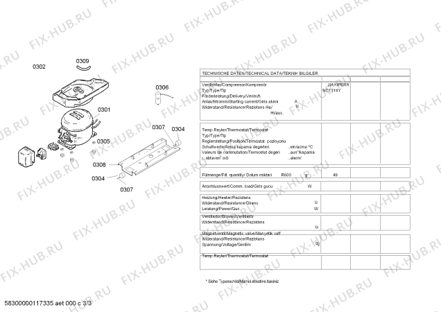 Взрыв-схема холодильника Bosch KSU36623NE - Схема узла 03