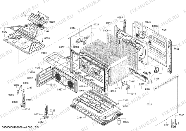 Схема №1 HSB738257M с изображением Мотор для плиты (духовки) Bosch 12012240