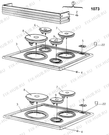 Взрыв-схема посудомоечной машины Electrolux CF5010A - Схема узла H10 Hob