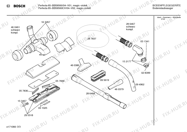 Схема №1 BBS8560 PERFECTA 85 с изображением Верхняя часть корпуса для пылесоса Bosch 00298692