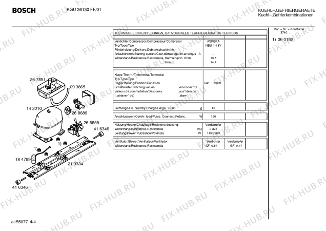 Взрыв-схема холодильника Bosch KGU36130FF - Схема узла 04