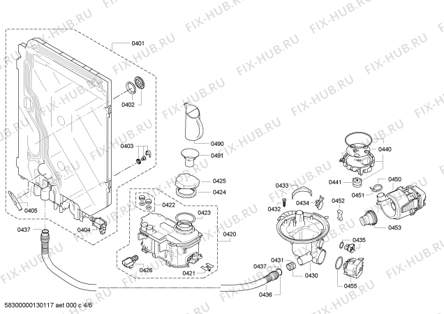 Схема №1 SN26M600EU с изображением Передняя панель для посудомойки Siemens 00668668