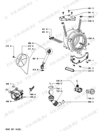 Схема №1 AWO/D 41109 с изображением Блок управления для стиралки Whirlpool 480111103509