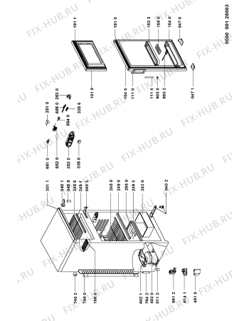 Схема №1 ARL 826/H с изображением Дверка для холодильной камеры Whirlpool 481241619194
