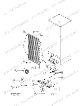 Взрыв-схема холодильника Zanussi ZRB334SO - Схема узла Cooling system 017
