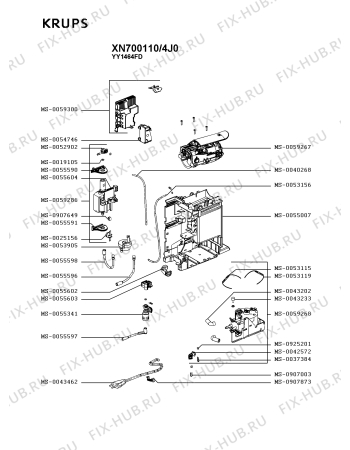 Взрыв-схема кофеварки (кофемашины) Krups XN700110/4J0 - Схема узла XP003880.5P2