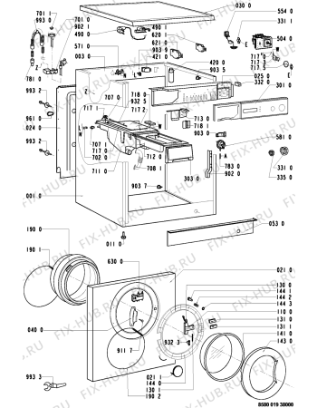 Схема №1 FL 9335 с изображением Рукоятка для стиралки Whirlpool 481949878317
