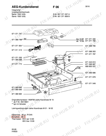 Взрыв-схема холодильника Aeg SAN1502 IU - Схема узла Refrigerator cooling system