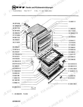 Взрыв-схема плиты (духовки) Neff 1114442804 1444/141F - Схема узла 02