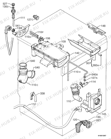 Взрыв-схема стиральной машины Husqvarna Electrolux QW1225HT - Схема узла Hydraulic System 272