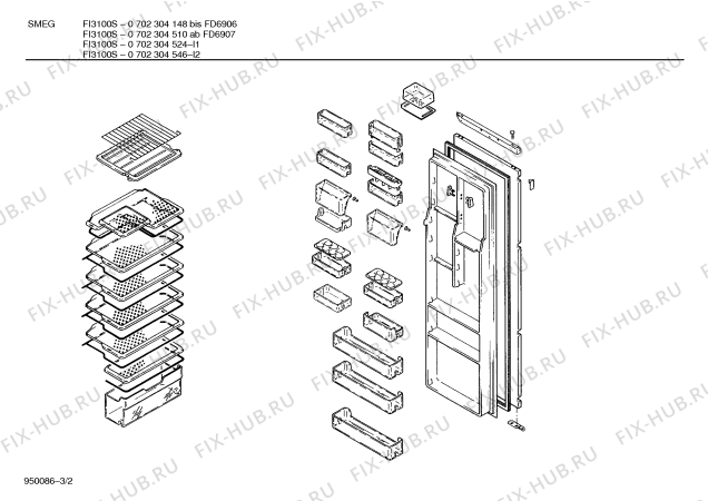 Схема №1 K4680X0 KI32 с изображением Рамка для холодильной камеры Bosch 00119136