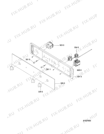 Схема №1 AKP 916 AV с изображением Панель для электропечи Whirlpool 481945058417