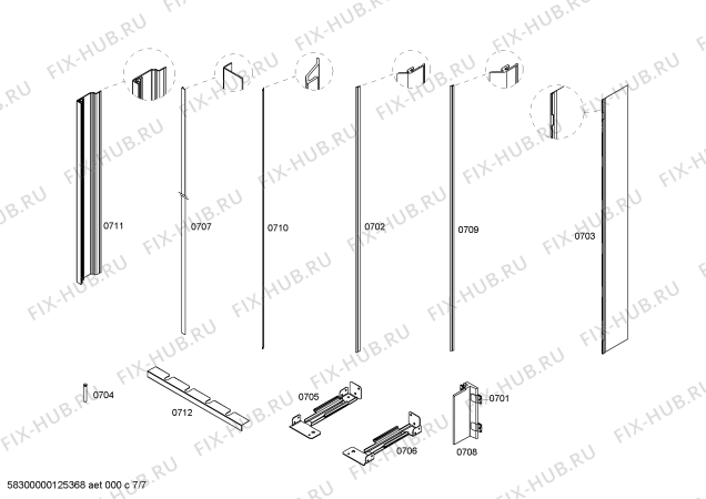 Схема №1 RB491200 с изображением Монтажный набор для холодильника Bosch 00664197