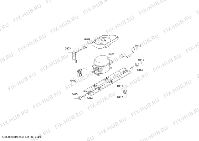 Взрыв-схема холодильника Bosch KGN33NW30, Bosch - Схема узла 04