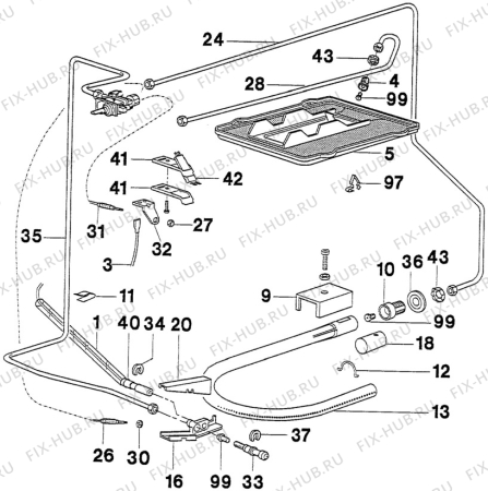 Взрыв-схема плиты (духовки) Electrolux CF666G1 - Схема узла H10 Oven Furniture, Users manual