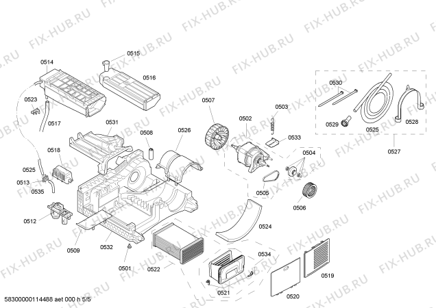 Взрыв-схема сушильной машины Bosch WTS84590 - Схема узла 05