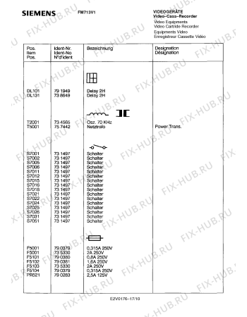 Схема №1 FM713V1 с изображением Инструкция по эксплуатации для видеоэлектроники Siemens 00530853
