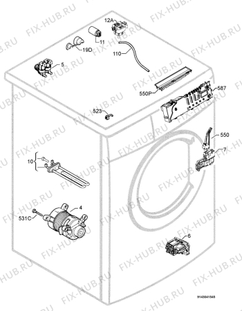 Взрыв-схема стиральной машины Zanussi ZWG6125 - Схема узла Electrical equipment 268